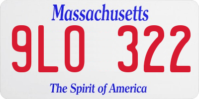 MA license plate 9LO322