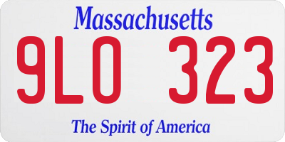 MA license plate 9LO323