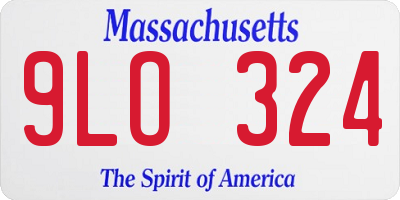 MA license plate 9LO324
