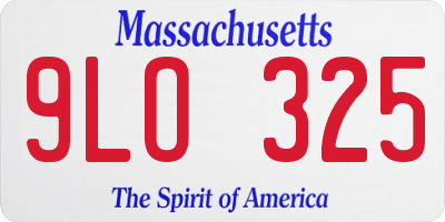 MA license plate 9LO325