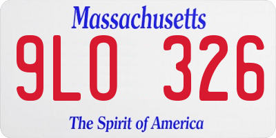 MA license plate 9LO326