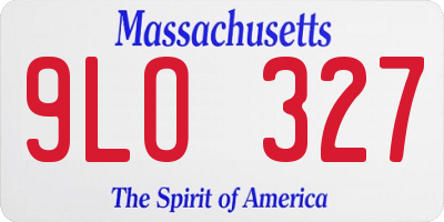 MA license plate 9LO327