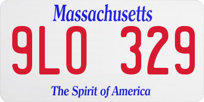 MA license plate 9LO329