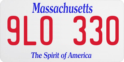 MA license plate 9LO330