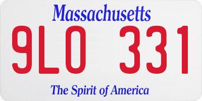 MA license plate 9LO331