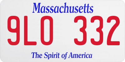 MA license plate 9LO332