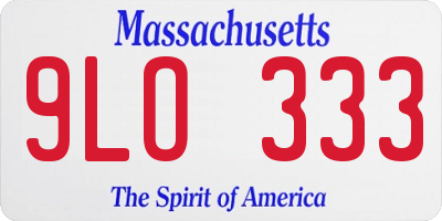 MA license plate 9LO333