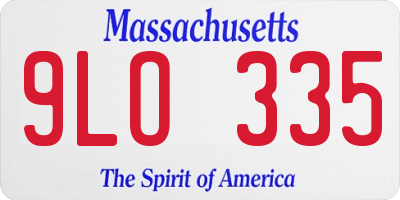 MA license plate 9LO335