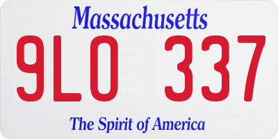 MA license plate 9LO337