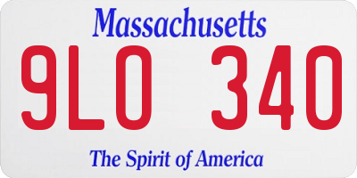 MA license plate 9LO340