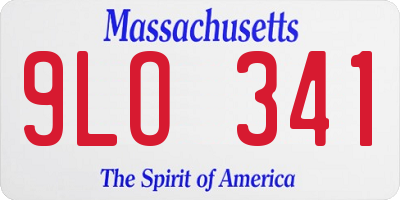 MA license plate 9LO341