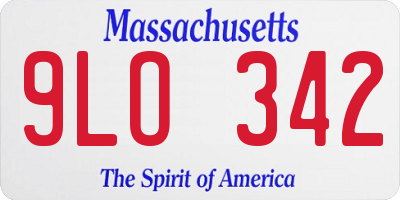 MA license plate 9LO342