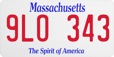 MA license plate 9LO343