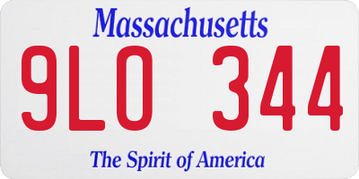 MA license plate 9LO344