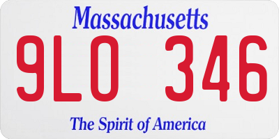 MA license plate 9LO346