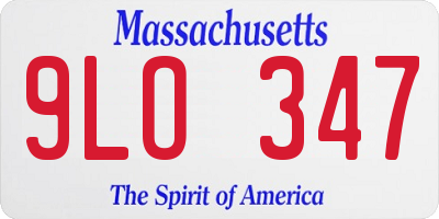 MA license plate 9LO347