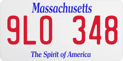 MA license plate 9LO348
