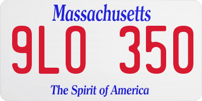 MA license plate 9LO350