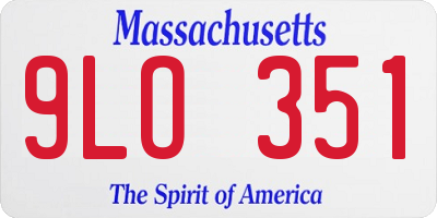 MA license plate 9LO351