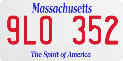 MA license plate 9LO352