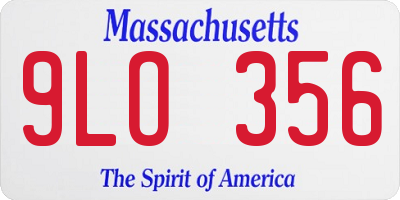 MA license plate 9LO356