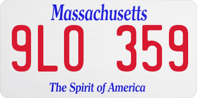 MA license plate 9LO359