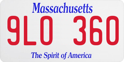 MA license plate 9LO360