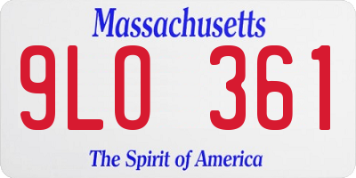 MA license plate 9LO361