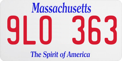MA license plate 9LO363