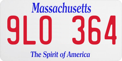 MA license plate 9LO364