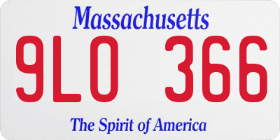 MA license plate 9LO366