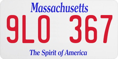 MA license plate 9LO367