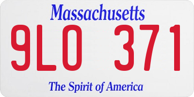 MA license plate 9LO371