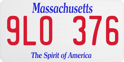 MA license plate 9LO376