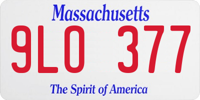 MA license plate 9LO377