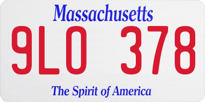MA license plate 9LO378