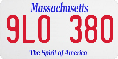MA license plate 9LO380
