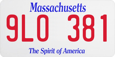 MA license plate 9LO381