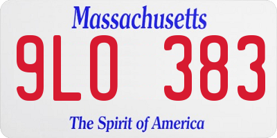 MA license plate 9LO383