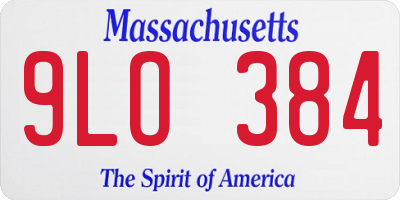 MA license plate 9LO384