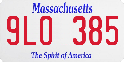 MA license plate 9LO385