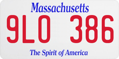 MA license plate 9LO386