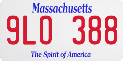 MA license plate 9LO388