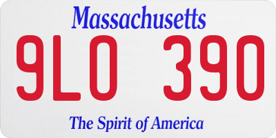 MA license plate 9LO390