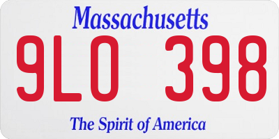 MA license plate 9LO398