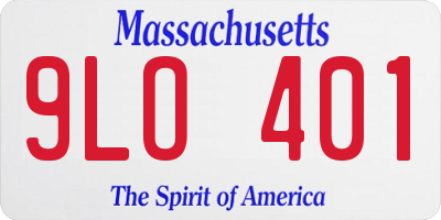 MA license plate 9LO401