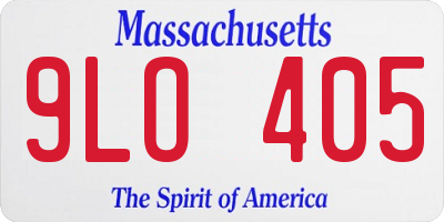 MA license plate 9LO405