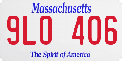 MA license plate 9LO406