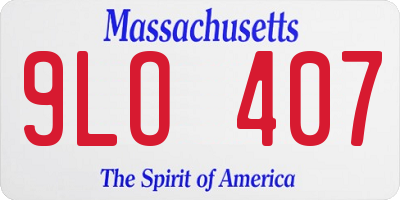 MA license plate 9LO407