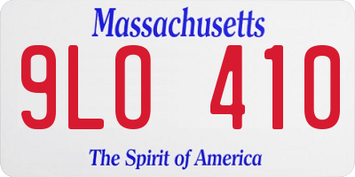 MA license plate 9LO410